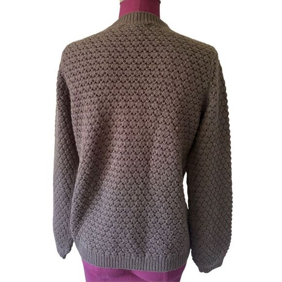 Sezane Rob Jumper Wool Sweater size S Green Crewneck Popcorn - Picture 3 of 10